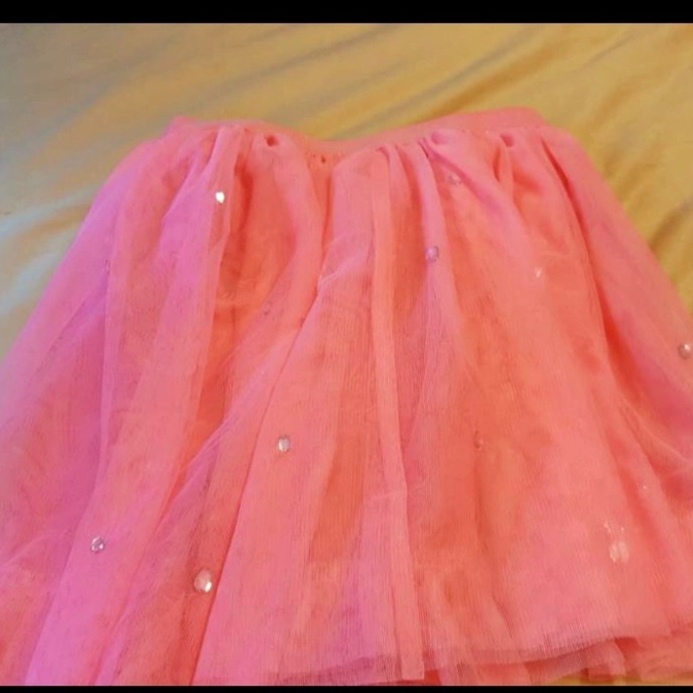 Pink Tulle Skirt with Sequins